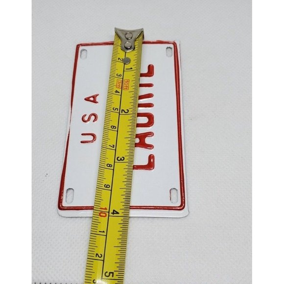 U.S.A Laurie Personalized White Red Collectible Mini License Bicycle Bike Plate - Picture 8 of 8